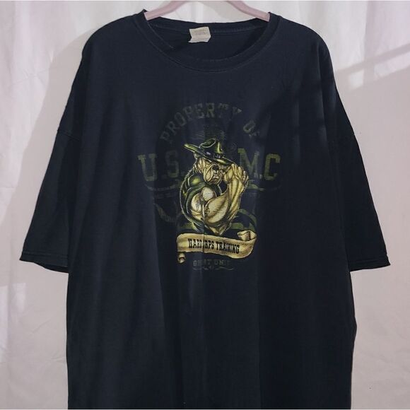 Gildan Property Of U.S.M.C. Hard Corps Training Black T-shirt Size 3XL - Picture 1 of 9